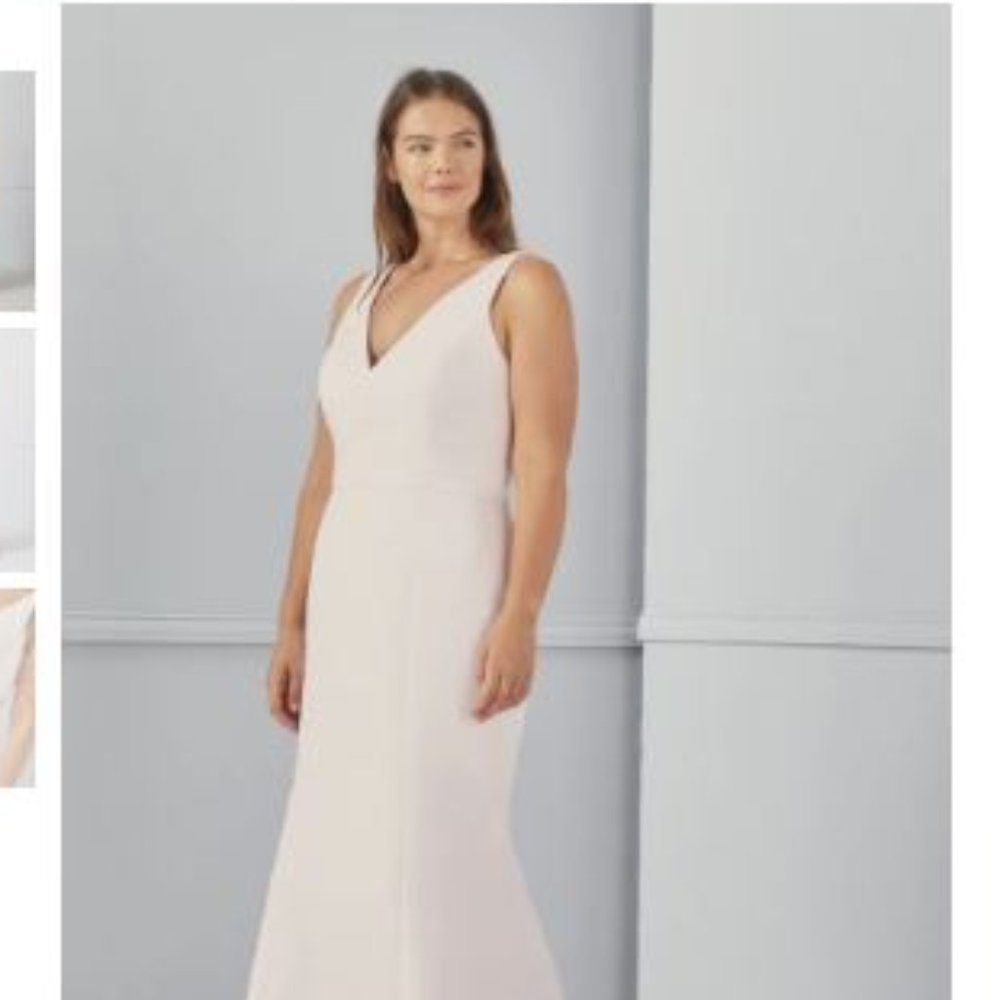 Amsale Mackayla Bridesmaid Dress; Faille Fabric; Ballet Color; Size 4